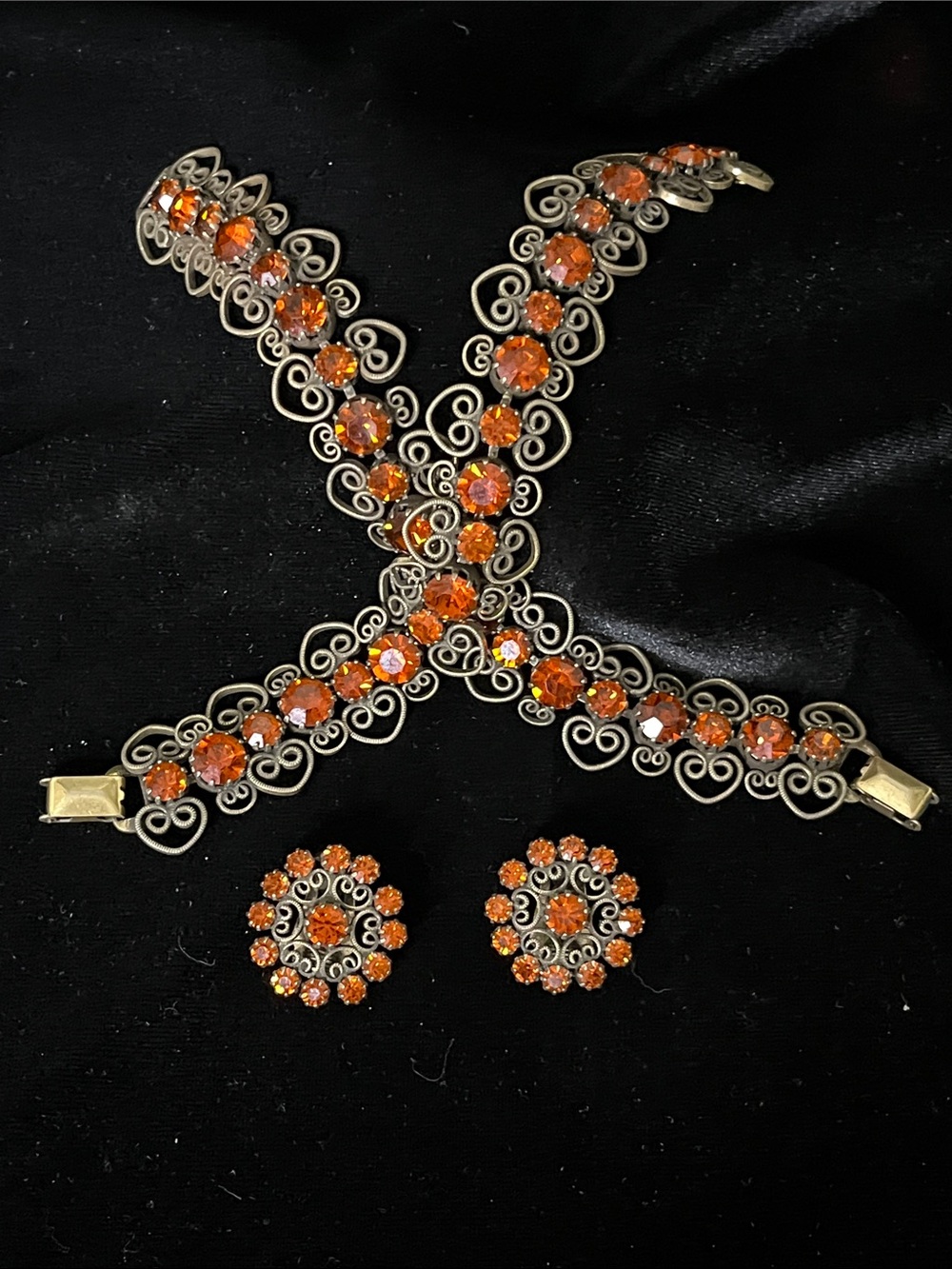 De Lizza & Elster for Weiss Juliana Bracelet and Earrings Demi Parure  1702
